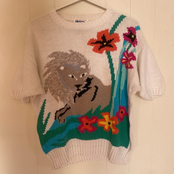 Vintage Sweaters - vintage lion sweater